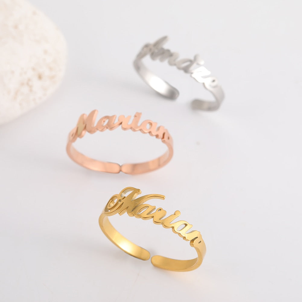 Teamer Personalised Custom Double Name Ring