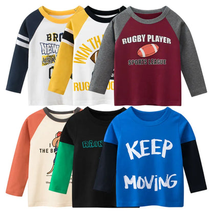 Letters Rugby Print Cotton Kids T-shirt