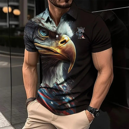 Animal Men'S Polo Shirt, 3d Lion Printing