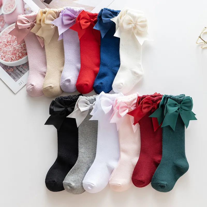 Kids Knee High Socks with Bow