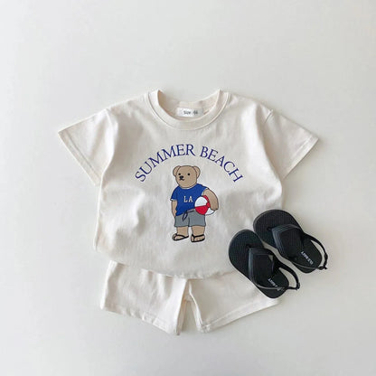 Set Toddler Cartoon Bear T-shirt+Shorts