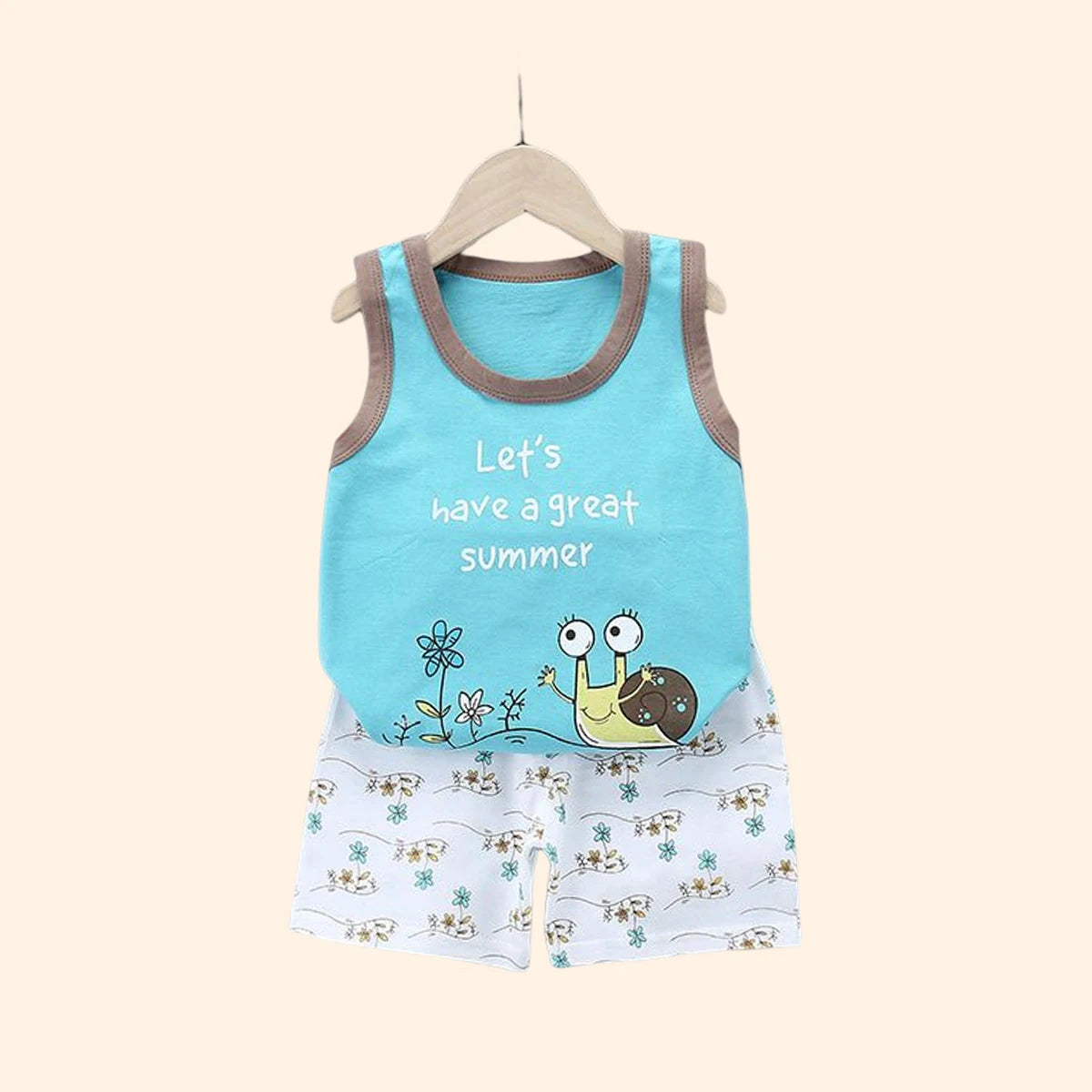 2PCS Children  Cotton T-Shirt and Shorts