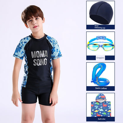 Anti-Sunburn Quick Dry Separates Swim Trunks Set