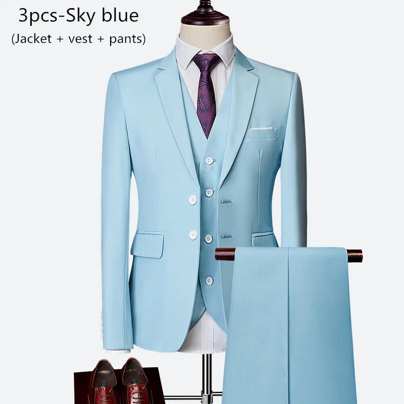Luxury 3-piece men's wedding suit