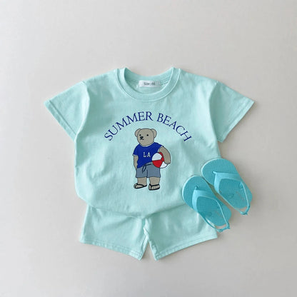 Set Toddler Cartoon Bear T-shirt+Shorts