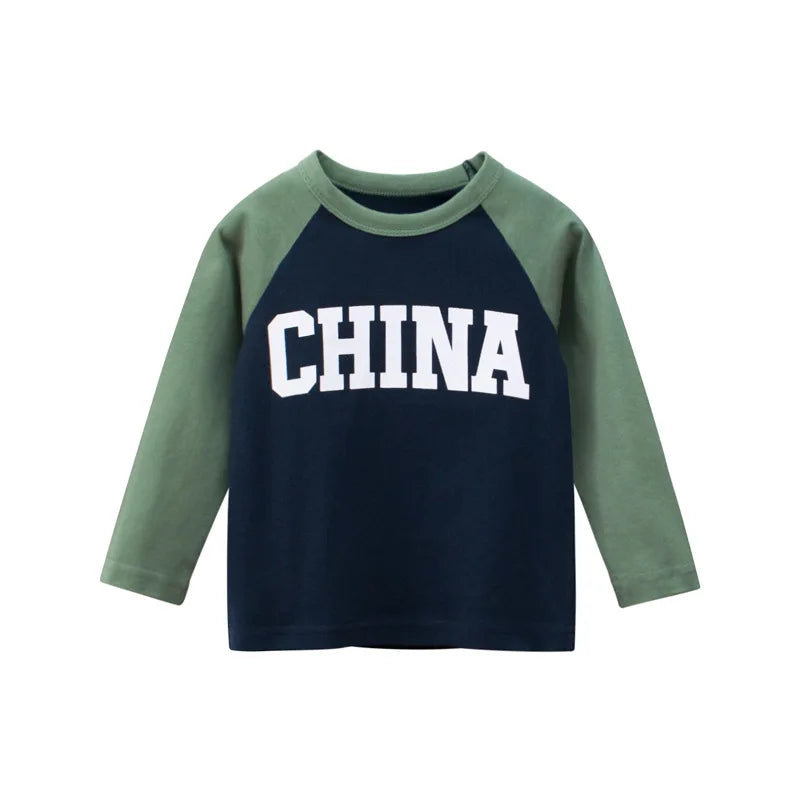 Letters Rugby Print Cotton Kids T-shirt