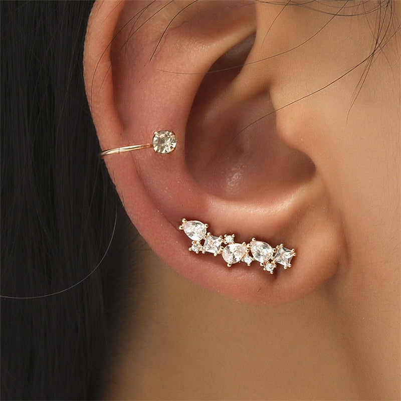 NO Piercing Crystal Rhinestone Earrings