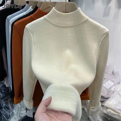 Turtleneck Slim Thicken Knitted Pullovers