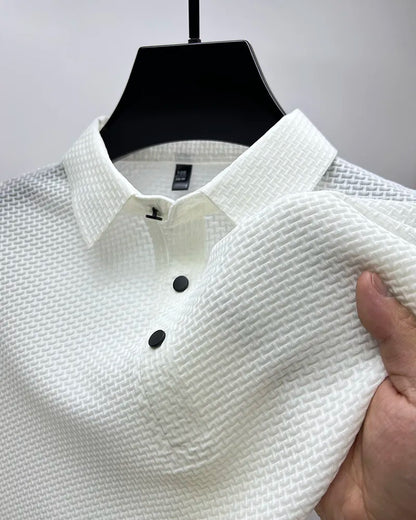 High-end ice silk elastic Polo shirt