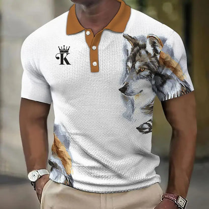 Animal Men'S Polo Shirt, 3d Lion Printing