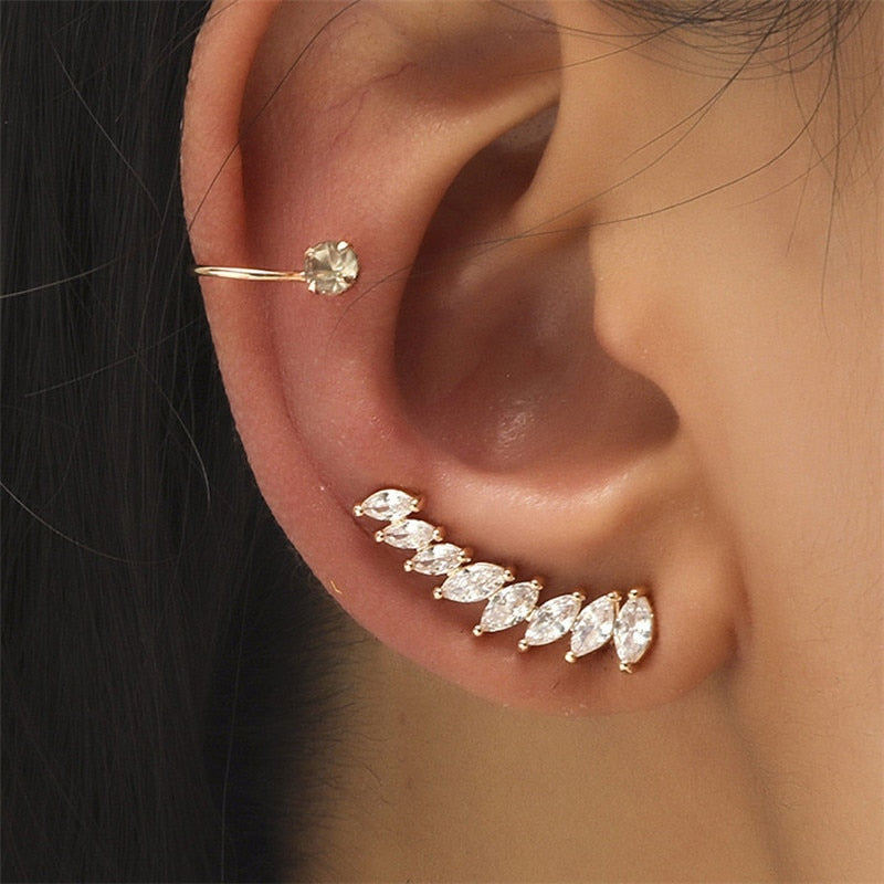 NO Piercing Crystal Rhinestone Earrings