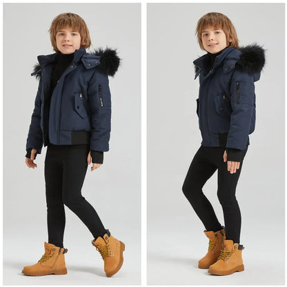 Boys and girls family matching winter coats