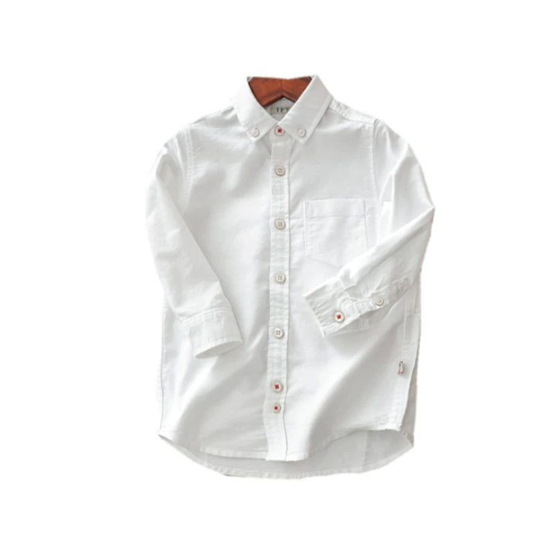 Solid Color Base Lapel Long Sleeve Shirt
