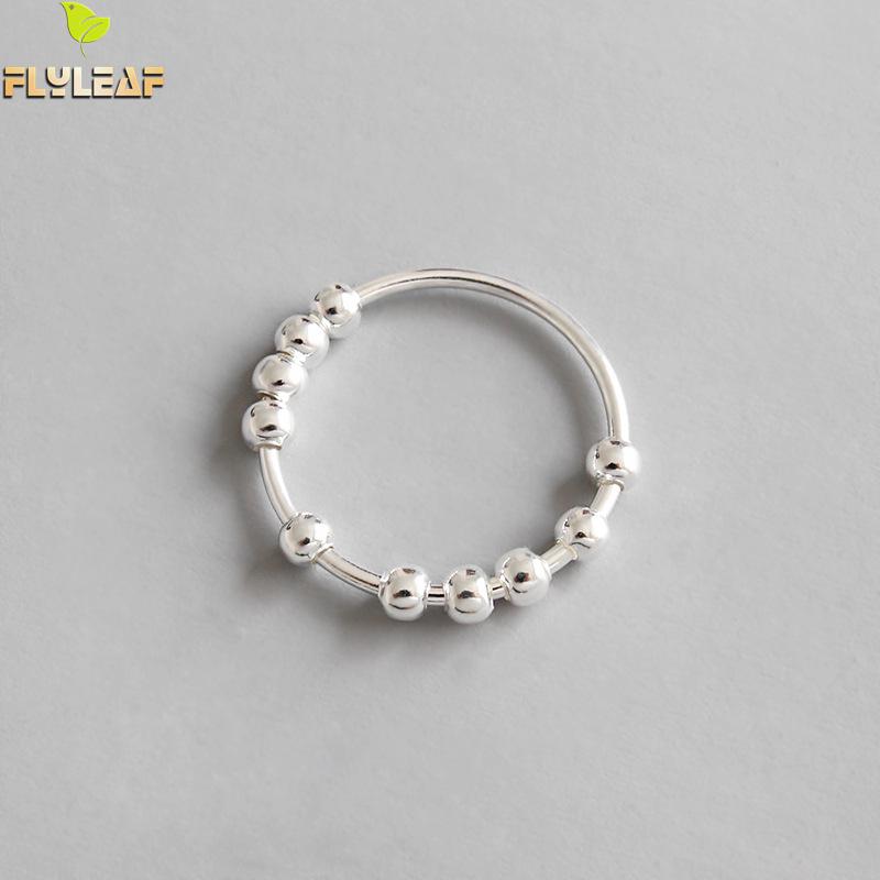 Silver Beaded Open Ring