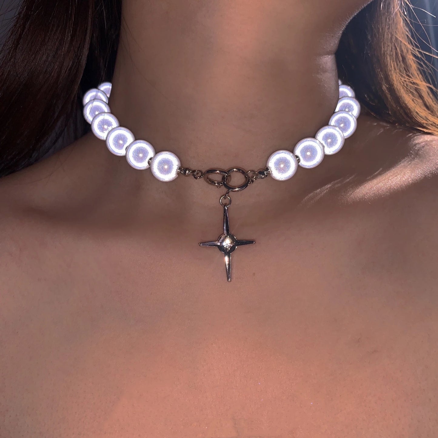 Luminous Beads Pearl Stitching Necklace
